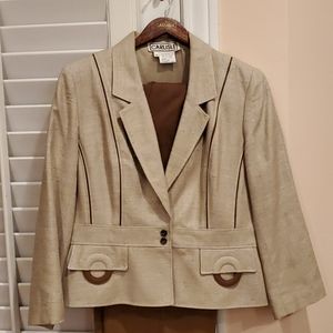 Carlisle Leather, Silk Coat, Skirt and Sweater.